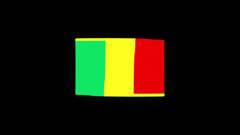 Bandera-Nacional-De-Senegal-Icono-Del-País-Animación-En-Bucle-Sin-Fisuras-Ondeando-Con-Canal-Alfa