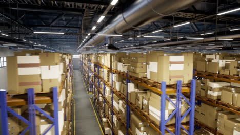 Logistics-facility-containing-merchandise-for-distribution-procedures