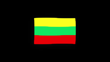 Nationalflagge-Litauens,-Ländersymbol,-Nahtlose-Schleifenanimation,-Winken-Mit-Alphakanal
