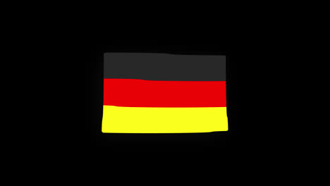 Nationales-Symbol-Der-Deutschen-Flagge,-Nahtlose-Schleifenanimation,-Winken-Mit-Alphakanal