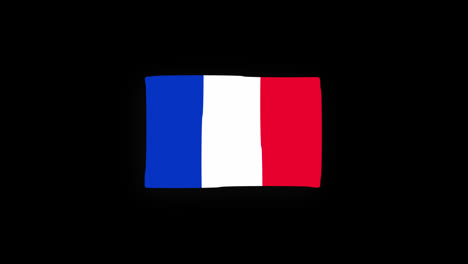 Bandera-Nacional-De-Francia-Icono-Del-País-Animación-En-Bucle-Sin-Interrupción-Ondeando-Con-Canal-Alfa
