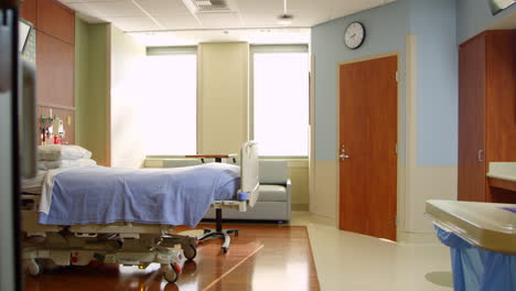 Leeres-Patientenzimmer-In-Einem-Modernen-Krankenhaus,-Aufgenommen-Auf-R3d