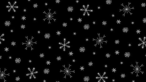 Snowflakes-overlay-Winter,-slowly-falling-snow-effect-seamless-loop-transparent-background-with-alpha-channel