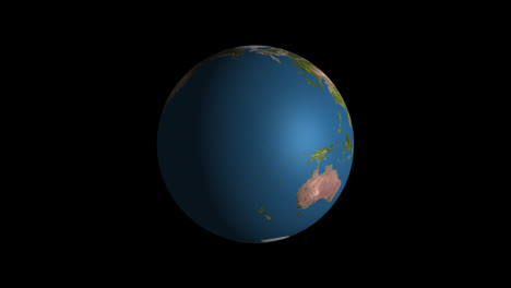 Seamless-loop-animation-of-rotating-globe,-planet-Earth-Animation-video-transparent-background-with-alpha-channel