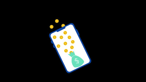 Geld-Senden-Mobiles-Smartphone-Mit-Banking-Zahlungsanimation-Mit-Alphakanal.