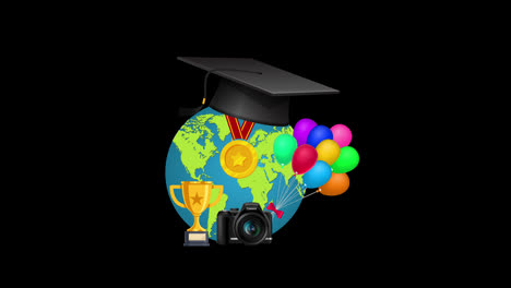 globe,-camera,-trophy,-balloon,-worldwide,-travel-loop-animation-with-Alpha-Channel.