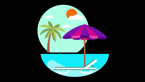 Sommerreiseanimation,-Urlaub,-Tourismuskonzept,-Wesentliche-Elemente-Für-Die-Reise-Mit-Alphakanal.