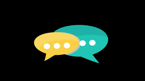 A-yellow-and-blue-chat-bubbles-icon-concept-loop-animation-video-with-alpha-channel