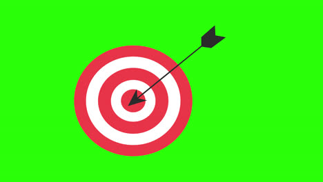 a-red-and-white-target-with-an-arrow-in-the-center-concept-animation-with-alpha-channel