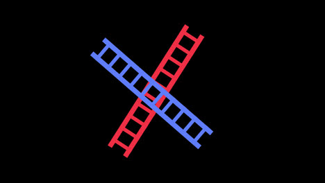 Ein-Paar-Rote-Und-Blaue-Leitern-Vor-Transparentem-Hintergrund-Der-Konzeptanimation-Mit-Alphakanal