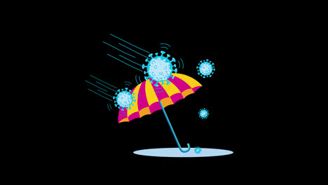 Regenschirm-Mit-Einem-Haufen-Keime-Darauf-Konzeptanimation-Mit-Alphakanal