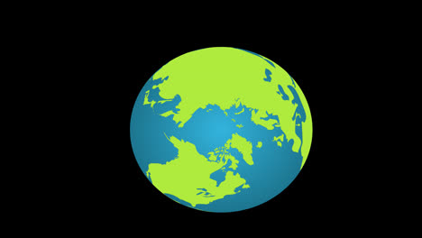 Ein-Blauer-Und-Grüner-Globus,-Planet-Erde,-Kartensymbol,-Konzept,-Transparenter-Hintergrund-Mit-Alphakanal