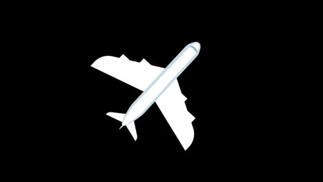 Ein-Weißes-Flugzeug,-Das-In-Den-Himmel-Fliegt,-Konzeptanimation-Mit-Alphakanal