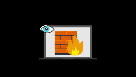 a-laptop-screen-with-a-firewall-and-eye-concept-animation-with-alpha-channel