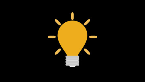A-light-bulb-with-rays-of-light-shining-icon-concept-loop-animation-video-with-alpha-channel