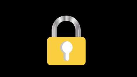 A-yellow-lock-with-a-white-keyhole-icon-concept-loop-animation-video-with-alpha-channel