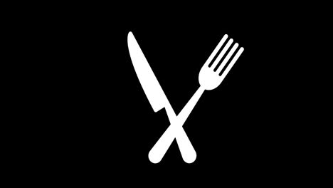a-fork-and-knife-icon-concept-loop-animation-video-with-alpha-channel