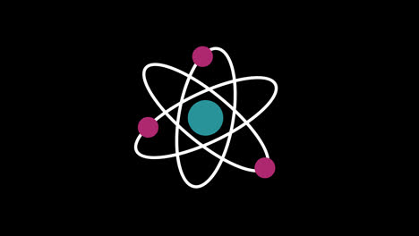atom-molecular-chemistry-or-physic-icon-concept-loop-animation-video-with-alpha-channel