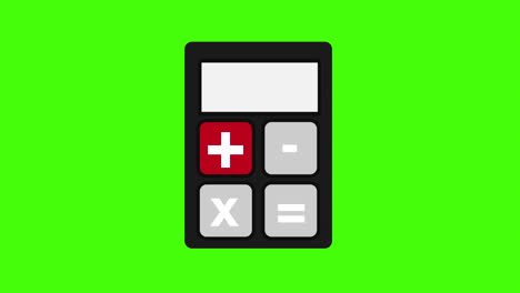 A-calculator-with-numbers-and-buttons-icon-concept-loop-animation-video-with-alpha-channel