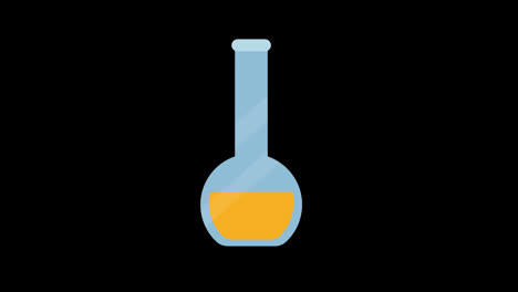 Laboratory-test-tube-Flask-with-color-liquid-icon-concept-loop-animation-with-alpha-channel