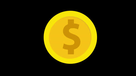 Una-Moneda-De-Oro-Con-Un-Icono-De-Signo-De-Dólar-Concepto-De-Vídeo-De-Animación-En-Bucle-Con-Canal-Alfa