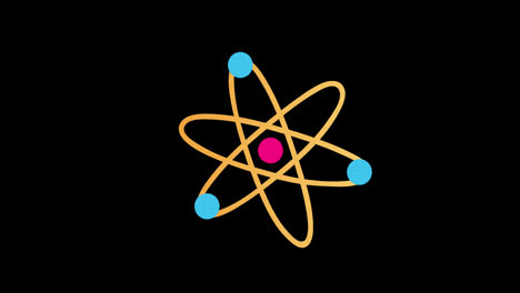 atom-molecular-chemistry-or-physic-icon-concept-loop-animation-video-with-alpha-channel