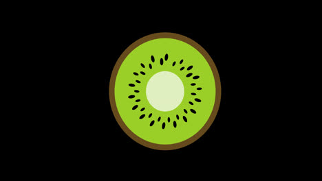 Eine-Kiwi-Frucht-Mit-Samen-In-Der-Mitte.-Konzept-Loop-Animationsvideo-Mit-Alphakanal