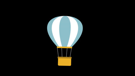 Heißluftballon-Symbol,-Das-Im-Himmel-Schwebt,-Konzeptanimation-Mit-Alphakanal