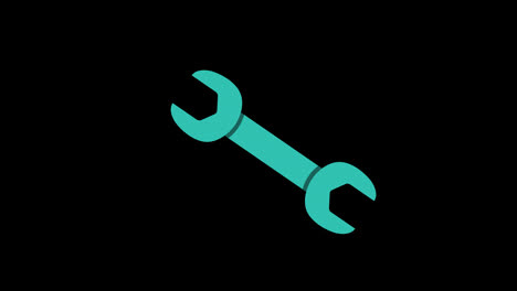 a-blue-wrench-icon-concept-loop-animation-video-with-alpha-channel