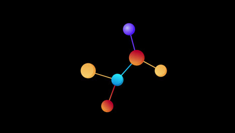 Eine-Bunte-Molekülstruktur-Mit-Punkten-Und-Linien,-Symbolkonzept,-Schleifenanimationsvideo-Mit-Alphakanal