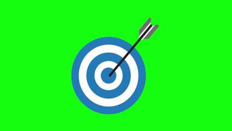a-blue-and-white-target-with-an-arrow-in-the-center-concept-animation-with-alpha-channel