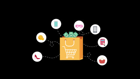 Online-Shopping-Symbol-Animation-Online-Warenkorb-Konzept-Transparenter-Hintergrund-Mit-Alphakanal