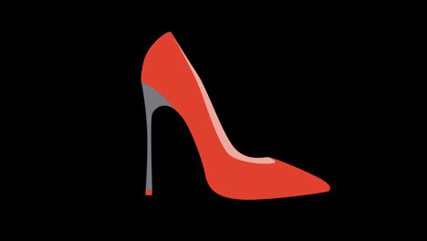 an-orange-high-heel-shoe-icon-concept-loop-animation-video-with-alpha-channel