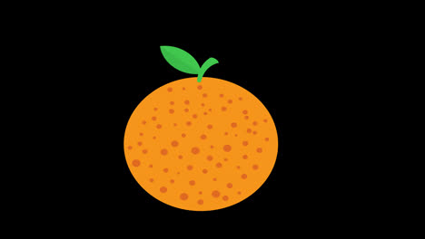 A-orange-with-a-green-leaf-concept-animation-with-alpha-channel