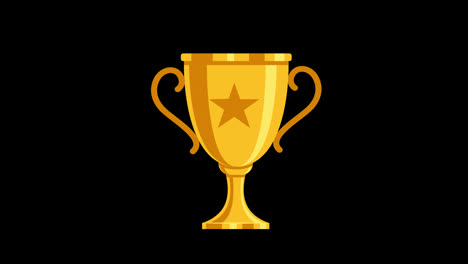 Un-Trofeo-Dorado-Con-Una-Estrella,-Premio,-Vídeo-De-Animación-En-Bucle-De-Concepto-De-Icono-Ganador-Con-Canal-Alfa