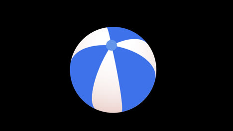 a-blue-and-white-beach-ball-icon-concept-loop-animation-video-with-alpha-channel