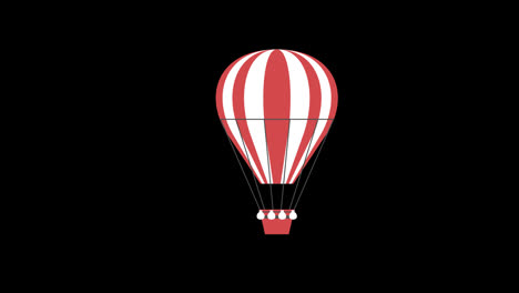 Red-and-white-hot-air-balloon-icon-flying-floating-in-the-sky-concept-animation-with-alpha-channel