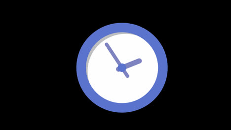 a-blue-and-white-wall-clock-icon-concept-loop-animation-video-with-alpha-channel
