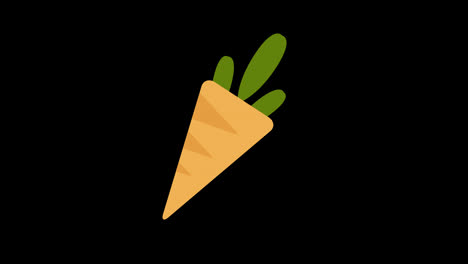a-carrot-with-green-leaves-icon-concept-loop-animation-video-with-alpha-channel
