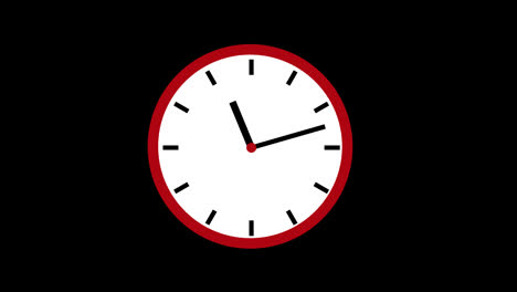 a-red-and-white-wall-clock-icon-concept-loop-animation-video-with-alpha-channel
