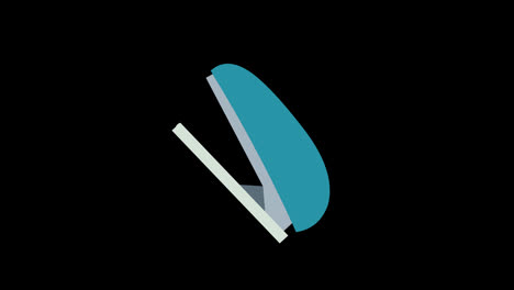 A-blue-stapler-with-a-white-handle-icon-concept-loop-animation-video-with-alpha-channel