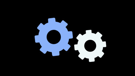 A-blue-and-white-gears-icon-concept-loop-animation-video-with-alpha-channel