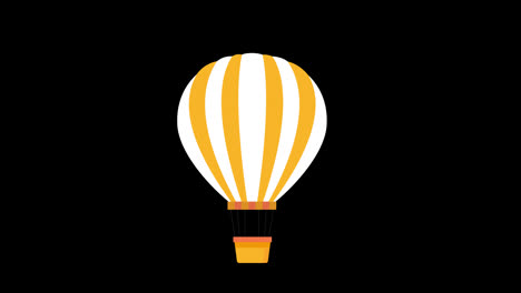 Heißluftballon-Symbol,-Das-Im-Himmel-Schwebt,-Konzeptanimation-Mit-Alphakanal