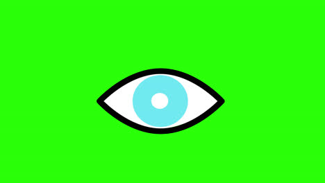 Ein-Blaues-Auge-Mit-Einer-Schwarzen-Umrisssymbol-Konzeptschleifenanimation-Mit-Alphakanal