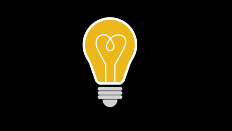A-light-bulb-with-rays-of-light-shining-icon-concept-loop-animation-video-with-alpha-channel