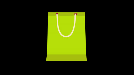 A-blue-shopping-bag-with-white-handles-icon-concept-loop-animation-video-with-alpha-channel