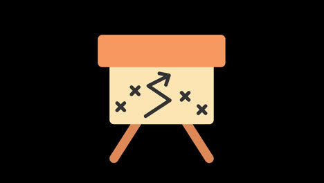 A-drawing-of-a-board-with-arrows-icon-concept-loop-animation-video-with-alpha-channel