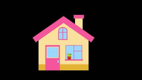 Eine-Haussymbol-Animation-Für-Ein-Immobilienkonzept-Mit-Alphakanal