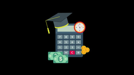 graduation-cap-icon-animation-calculator-concept-transparent-background-with-alpha-channel