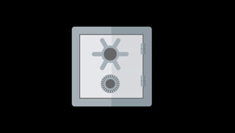Bank-Vault-safe-box-icon-concept-loop-animation-video-with-alpha-channel